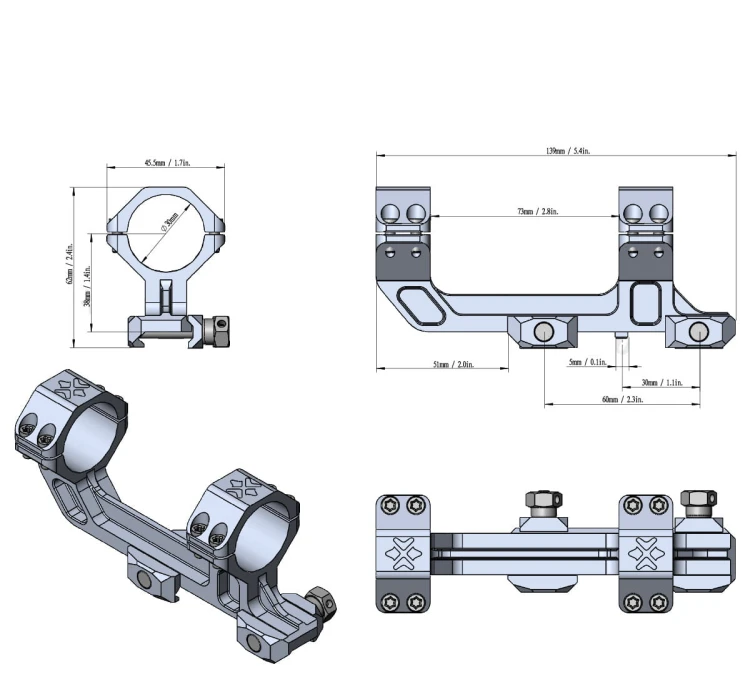 Montaż Vector Optics X-ACCU 30mm 20MOA - 21mm Picatinny - XASR-3032