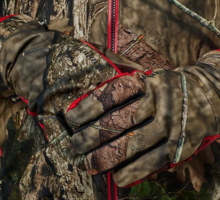 Rękawice Härkila Moose Hunter 2.0 GTX - MossyOak® Break-Up Country®/Red