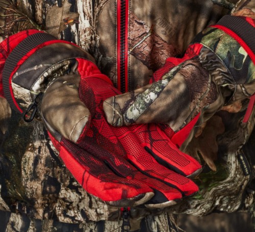 Rękawice Härkila Moose Hunter 2.0 GTX - MossyOak® Break-Up Country®/Red