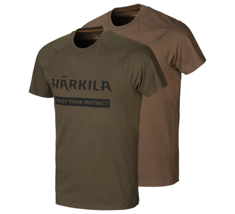Koszulka Härkila Logo (2-pack) - Willow Green/Slate Brown