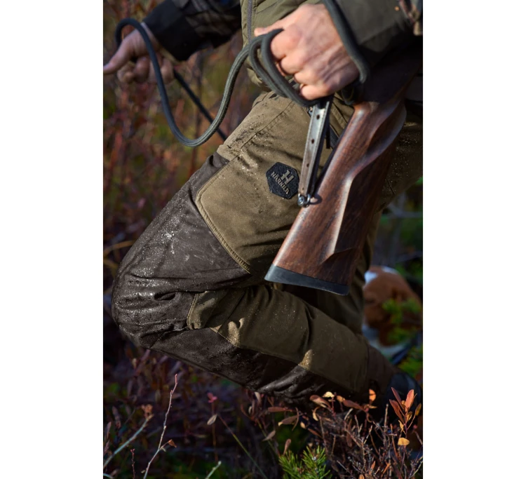 Spodnie Härkila Driven Hunt HWS Leather - Willow Green/Shadow Brown