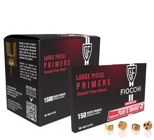 Spłonki FIOCCHI pistoletowe duże Brass (150)