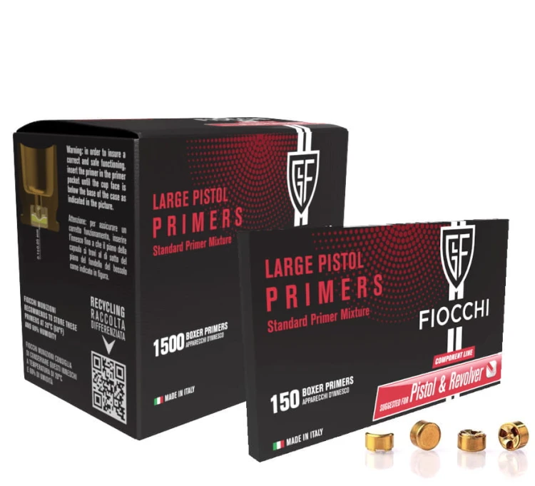 Spłonki FIOCCHI pistoletowe duże Brass (150)