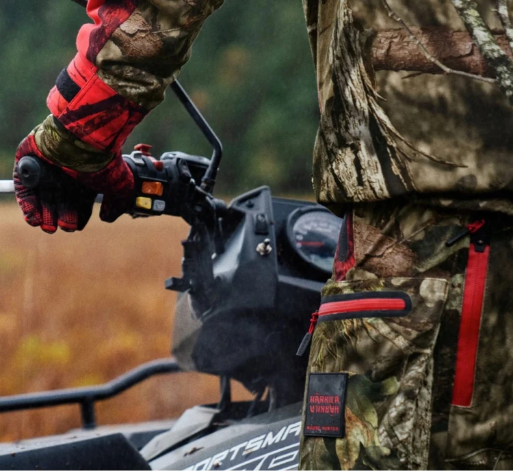 Spodnie Härkila Moose Hunter 2.0 GTX - MossyOak® Break-Up Country®/Red