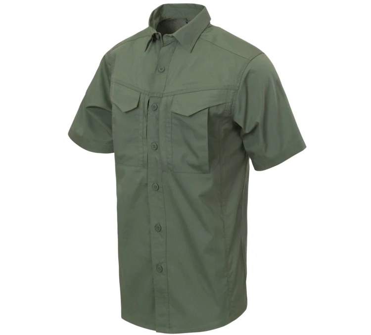 Koszula Helikon Defender S/S PolyCotton RipStop - Olive Green (KO-DS2-PR-02)