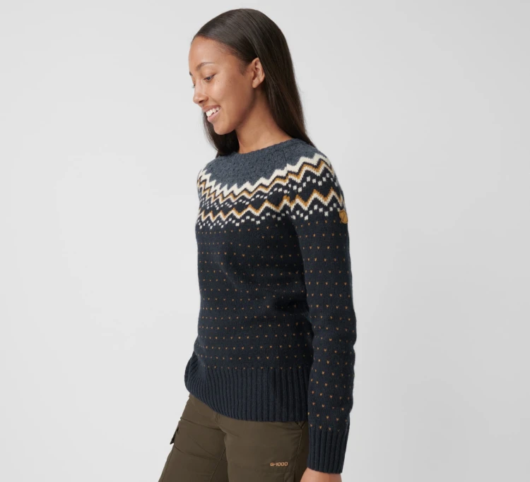 Sweter damski Fjällräven Övik Knit 89941 - Deep Forest (662)