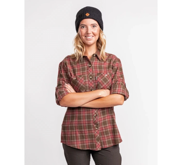 Koszula damska Pinewood Felicia 9327 - Dark Copper/Storm Blue