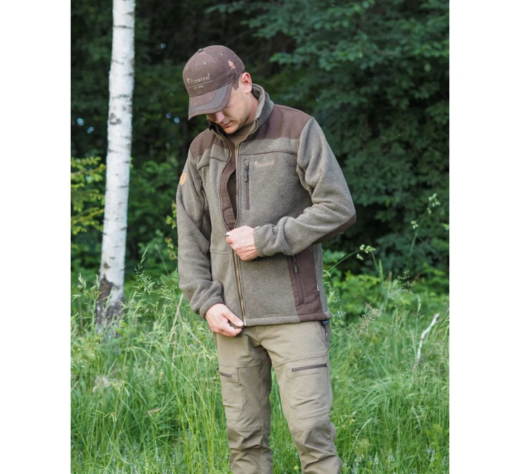 Kurtka Pinewood Prestwick Exclusive 5067 - Olive Melange/Suede Brown