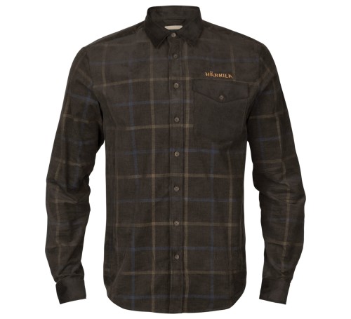 Koszula Härkila Kaldfjord Corduroy Check L/S - Shadow Brown