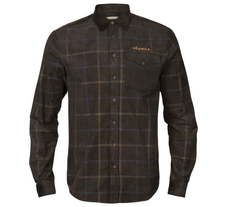 Härkila Kaldfjord Corduroy Check LS - Shadow Brown (1).jpg