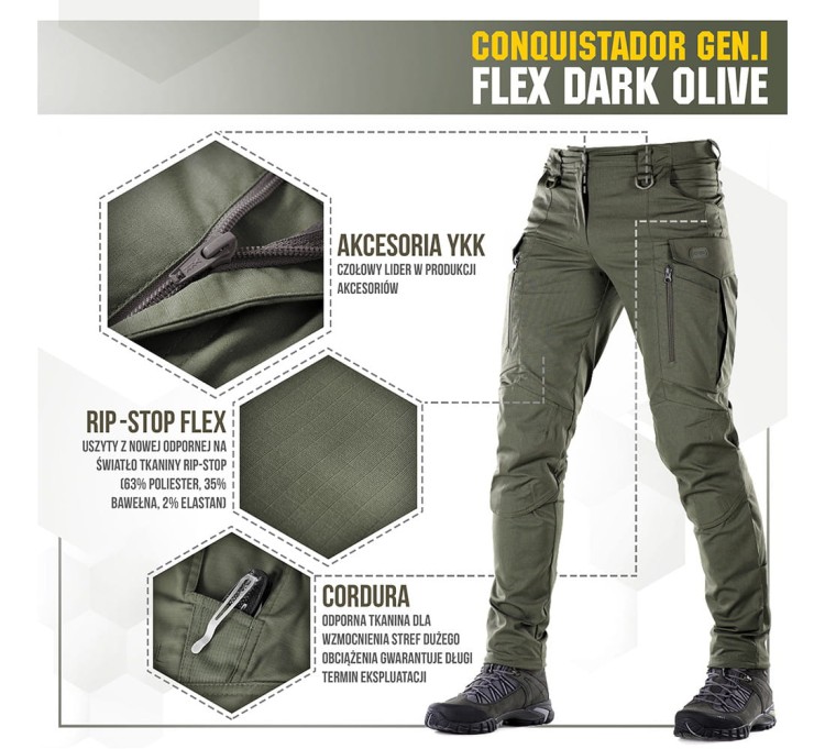 Spodnie M-Tac Conquistador Gen.I Flex - Olive (12).jpg