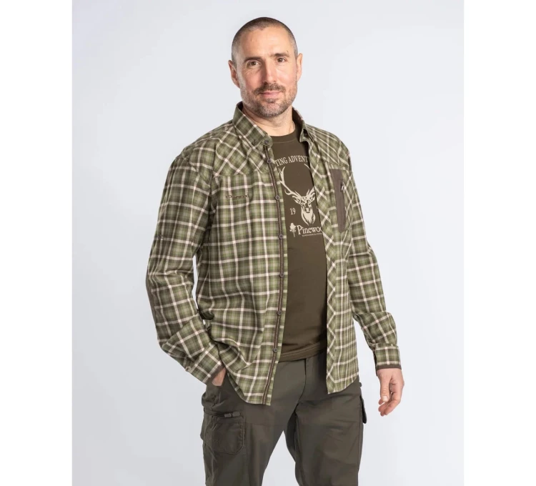 Koszula Pinewood Wolf 5329 - Pine Green/Off. White