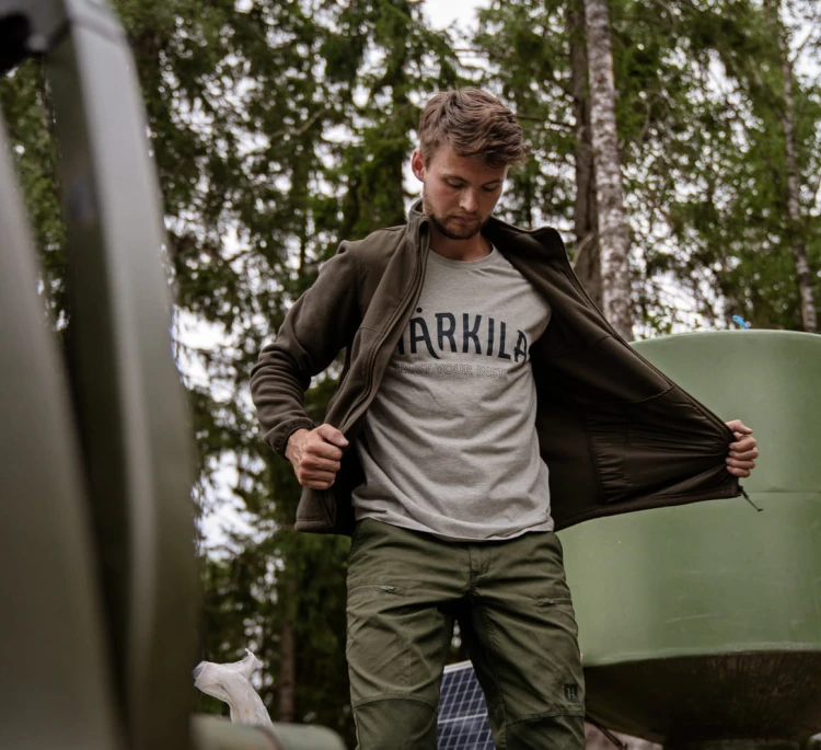 Koszulka Härkila Modi Melange S/S - Light Grey Melange