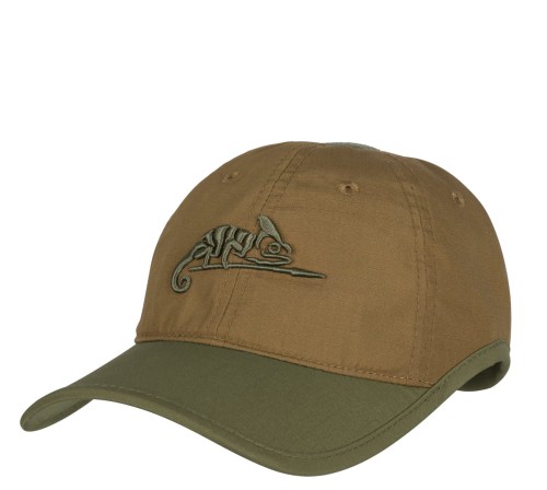 Czapka Helikon Logo Cap PolyCotton RipStop - Coyote/Olive Green (CZ-LGC-PR-1102A)