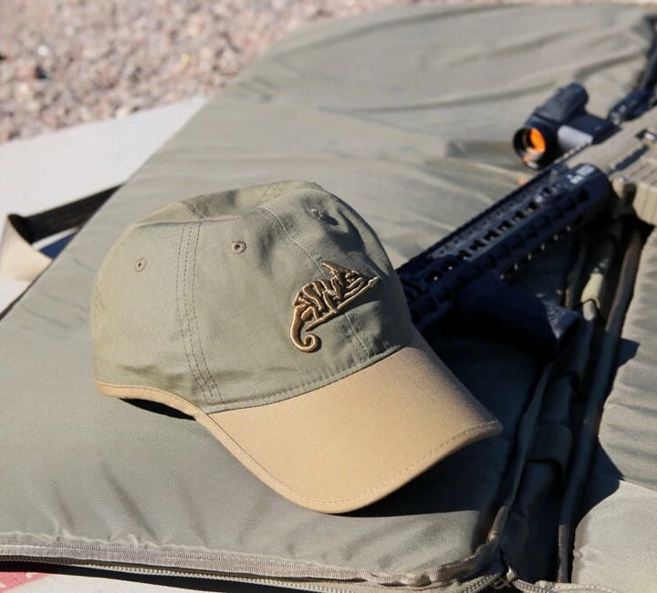 Czapka Helikon Logo Cap PolyCotton RipStop - Coyote/Olive Green (CZ-LGC-PR-1102A)