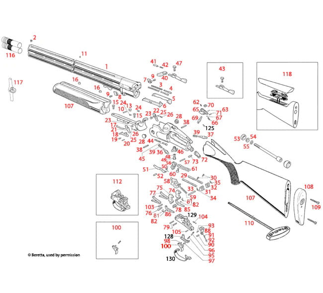 Wymienny zespół spustowy do strzelby Beretta DT10/DT11 (E00607)