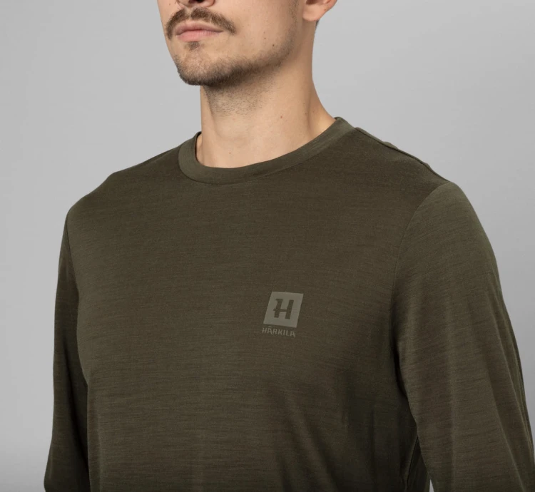 Koszulka wełniana Härkila Base All Season L/S - Willow Green