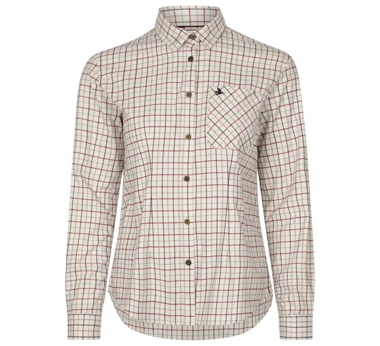 Koszula damska Seeland Kerry L/S - Cabernet/Blue Check