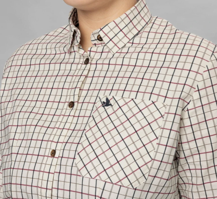 Koszula damska Seeland Kerry L/S - Cabernet/Blue Check