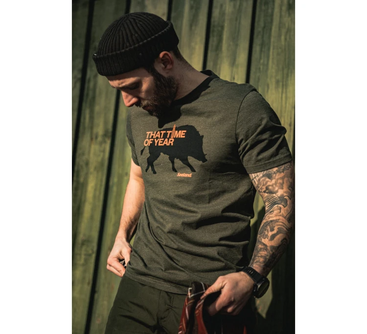 Koszulka Seeland That Time S/S - Pine Green Melange