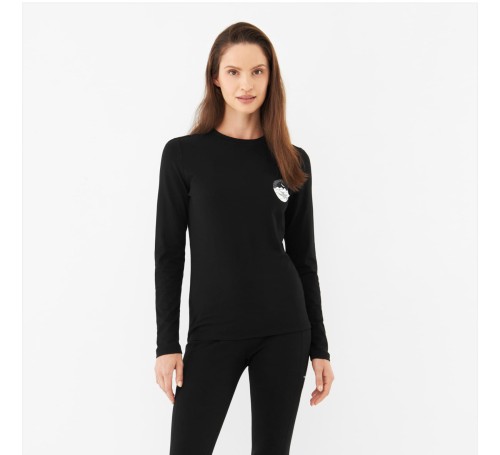 Koszulka damska Viking Escalante Bamboo L/S Lady - Czarny