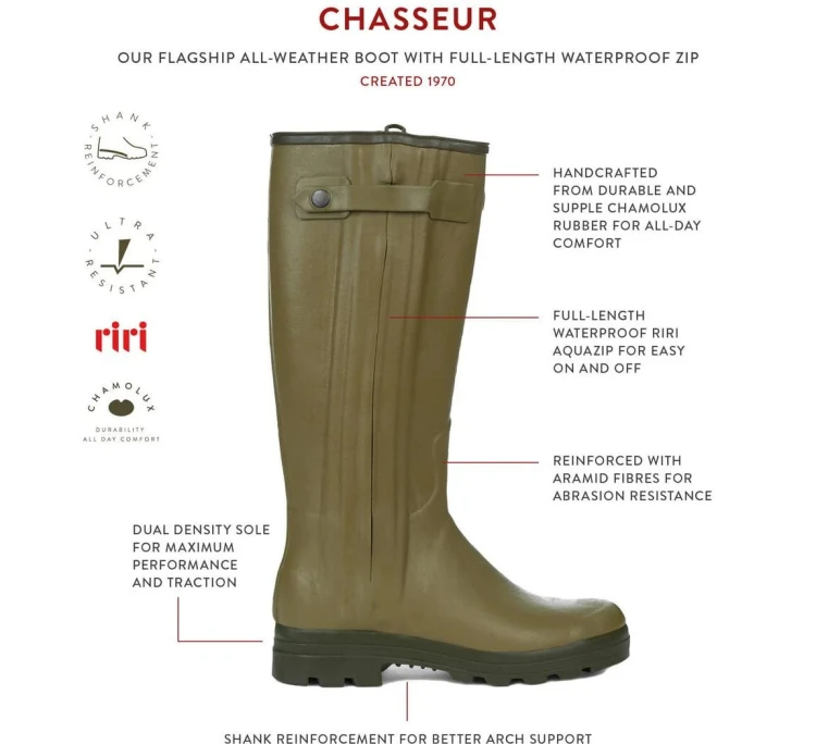 Kalosze Le Chameau Chasseur Neopren 1182 - Green
