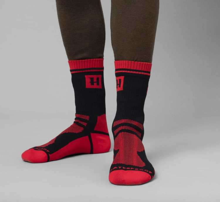 Skarpety Härkila WATERPROOF - Red/Black