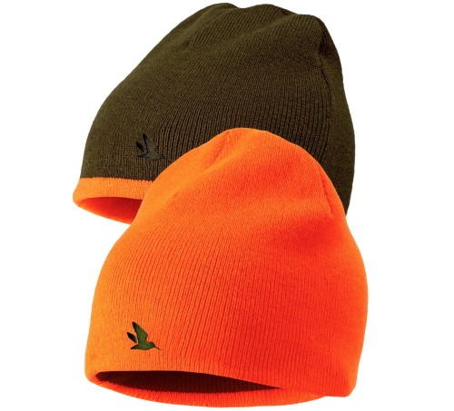 Czapka dwustronna Seeland Ian Reversible Beanie - Hi-Vis Orange/Pine Green