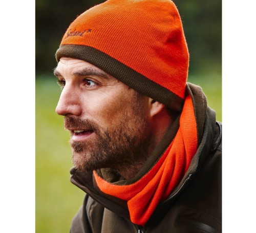 Czapka dwustronna Seeland Ian Reversible Beanie - Hi-Vis Orange/Pine Green