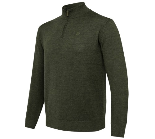 Sweter Beretta Merino Half Zip PU731 - Green Moss