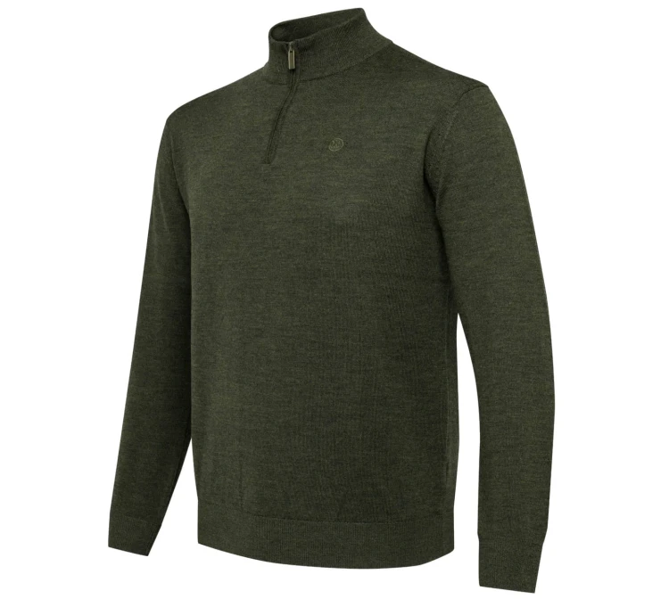 Sweter Beretta Merino Half Zip PU731 - Green Moss