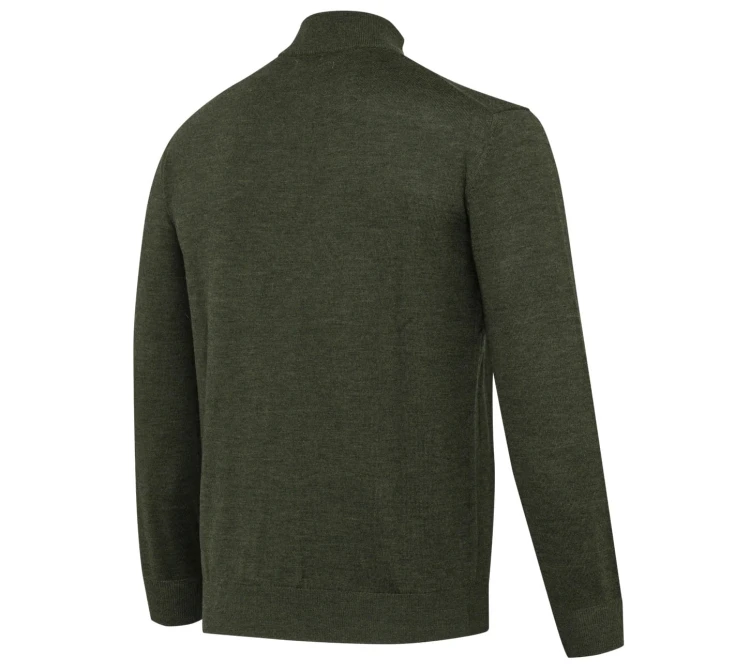 Sweter Beretta Merino Half Zip PU731 - Green Moss