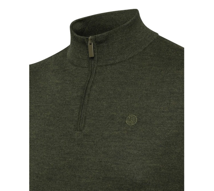 Sweter Beretta Merino Half Zip PU731 - Green Moss (3).jpg