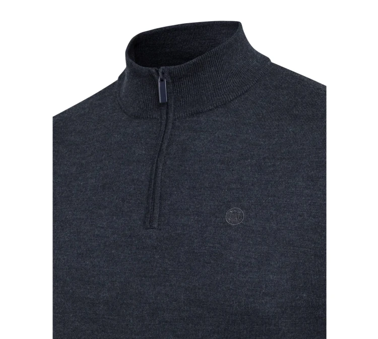Sweter Beretta Merino Half Zip PU731 - Ebony