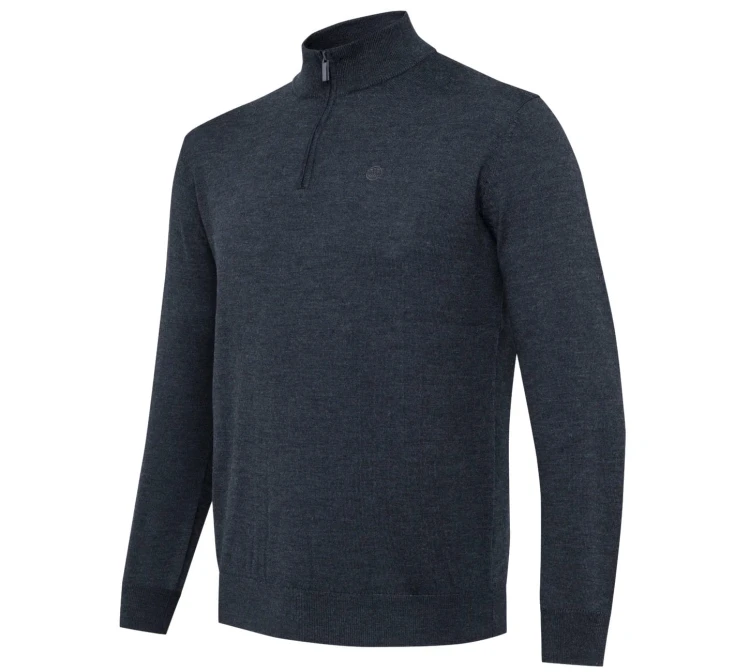Sweter Beretta Merino Half Zip PU731 - Ebony