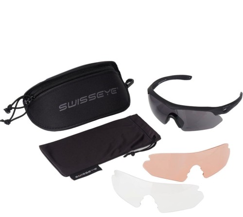 Okulary balistyczne Swiss Eye Nighthawk z zestawem wizjerów - Czarny - 40291