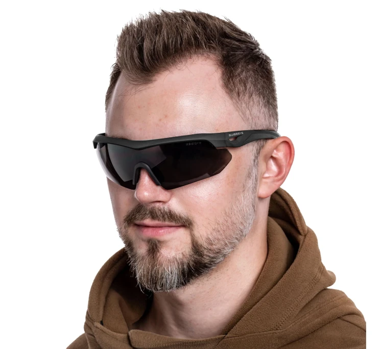 Okulary balistyczne Swiss Eye Nighthawk z zestawem wizjerów - Czarny - 40291