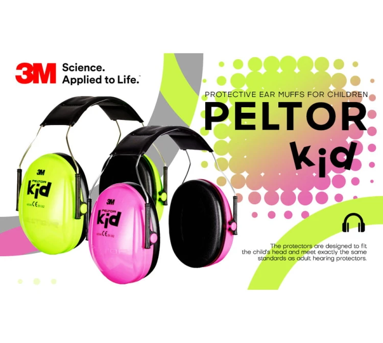 Ochronniki słuchu dla dzieci pasywne 3M PELTOR Kid - Zielony