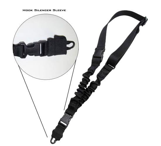 Pas nośny 1-punktowy Tac Shield Shock Sling Bungee #T6010BK - Czarny