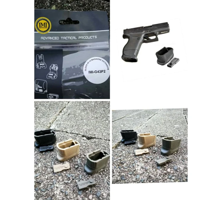 Powiększona stopka magazynka (+2 szt.) IMI Defense Magazine Extension - GLOCK 43 - IMI-G43P2