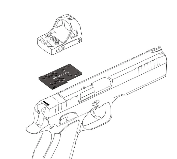 Uniwersalna płytka montażowa pod kolimator do pistoletu CZ SP-01 Shadow/Shadow 2 - SCFRM-21