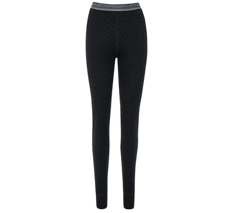 Legginsy damskie termoaktywne Thermowave Merino Xtreme Long Pants - Black/Dark Grey Melange