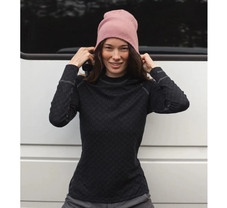 Koszulka damska termoaktywna Thermowave Merino Xtreme L/S Shirt - Black/Dark Grey Melange