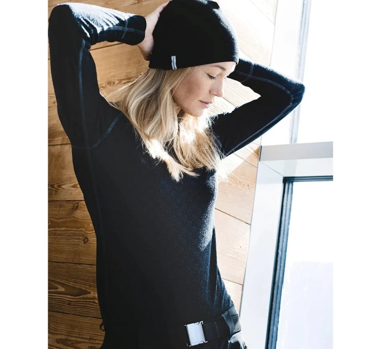 Koszulka damska termoaktywna Thermowave Merino Xtreme L/S Shirt - Black/Dark Grey Melange