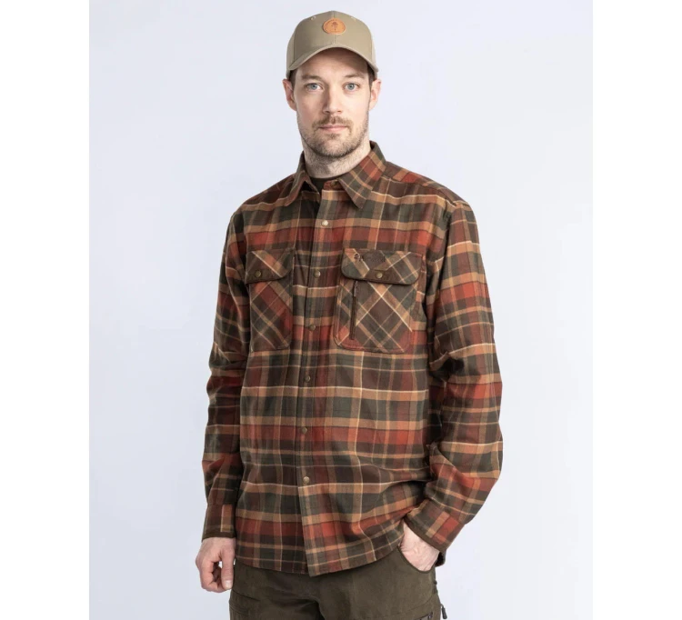 Koszula Pinewood Prestwick Exclusive 9428 - Dark Green/Terracotta