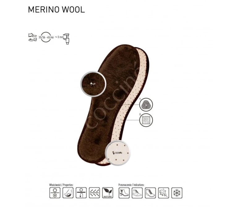 Wkładki zimowe z wełny merynos Coccine MERINO WOOL