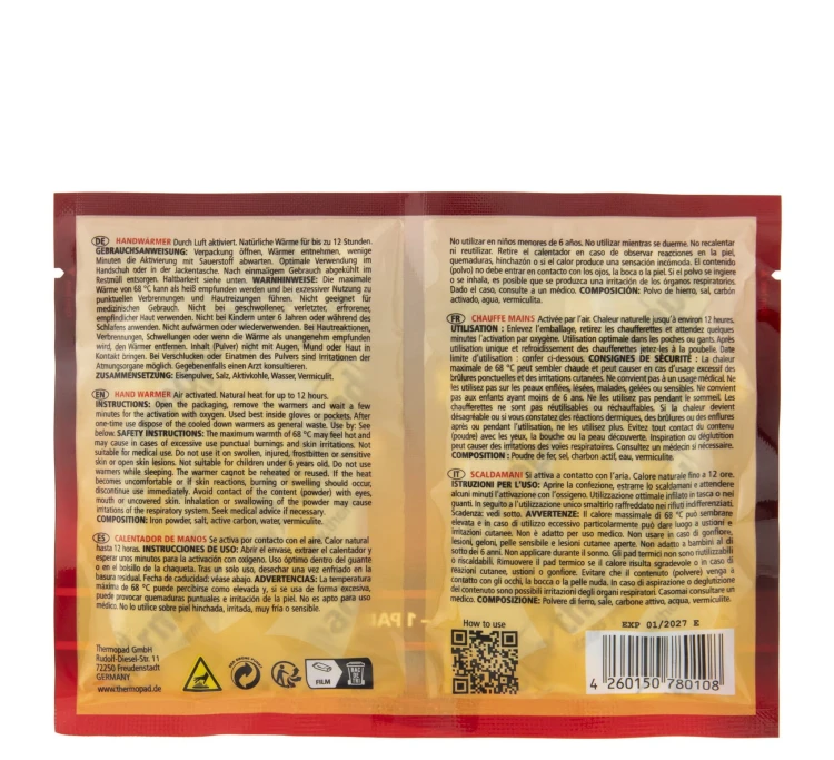 Ogrzewacz chemiczny do palców stóp Thermopad - 1 para