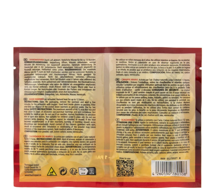 Ogrzewacz chemiczny do rąk Thermopad - 1 para