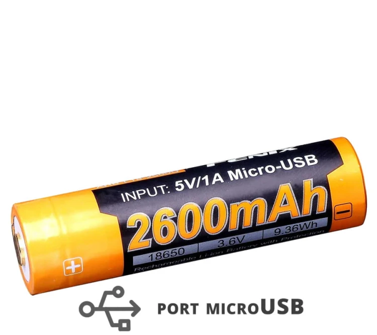 Akumulator Li-Ion 18650 3,6V Fenix USB ARB-L18U (2600 mAh)