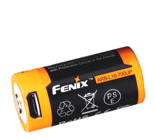 Akumulator Li-Ion 16340 RCR123 3,6V Fenix USB ARB-L16UP (700 mAh)